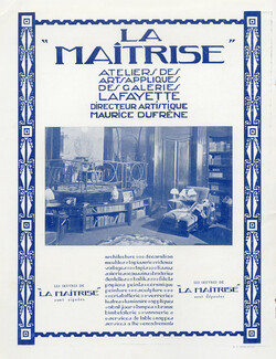 Galeries Lafayette 1923 La Maitrise, Decorative arts, Maurice Dufrène