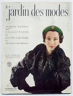 Le Jardin des Modes 1950 N°345, Weil (Fur Clothing), Photo Sante Forlano, Schiaparelli, Christian Dior