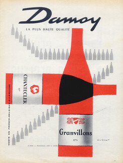 Damoy (Wine) 1960 "Chantecler" "Granvillons", Guy Georget