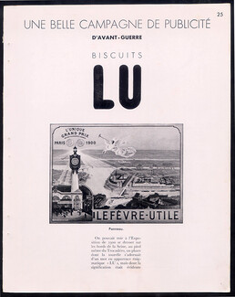 Biscuits LU - Une belle campagne de publicité, 1937 - Lefèvre-Utile "Exposition de 1900" Panneaux Publicitaires, Art Nouveau, Texte par André Lejard, 6 pages