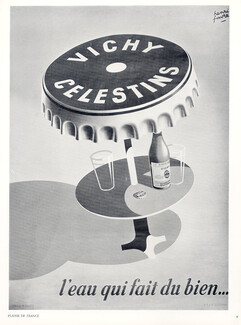 Vichy Celestins 1952 Henri Favre, Poster Art