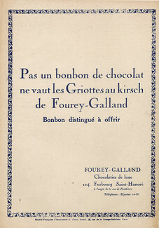 Fourey-Galland (Chocolates) 1922