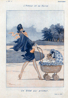 Pem 1927 ''L'Amour et sa Nurse'' Elegant Parisienne