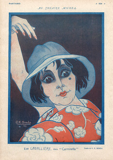 Benda 1917 Eve Lavallière, dans ''Carminetta'' Caricature
