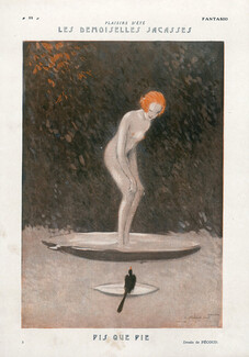 André Pécoud 1925 ''Les demoiselles jacasses'' Nude