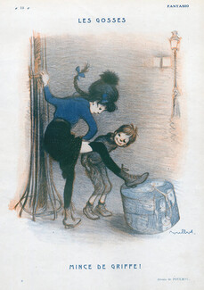 Poulbot 1922 ''Les gosses'' "Mince de griffes", Stockings Hosiery