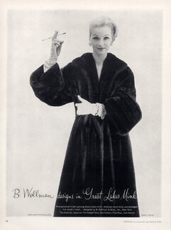 Cartier (Bracelet) & Wollman (Fur Coat) 1954 cigarette holder