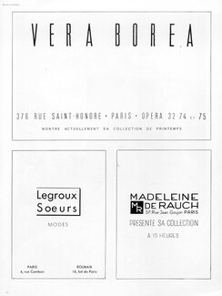 Véra Boréa 1947 Madeleine De Rauch, Legroux Soeurs