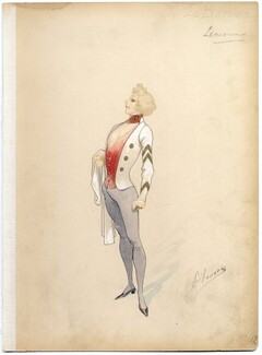 Alfred CHOUBRAC 1890 Costume Design, The Barman