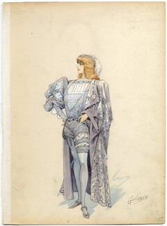 Alfred CHOUBRAC 1896 Costume Design ''Les Amoureux de Venise'', Duc Come de Médicis, Casino de Paris