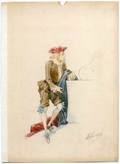 Alfred CHOUBRAC 1890 Costume Design, The Innocent, Le Marié