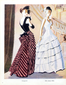 André Delfau 1946 Schiaparelli & Jacques Heim, evening gown