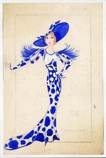 Jenny Carré 1934 Elegant Parisienne, Original costume design