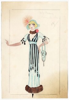 Jenny Carré 1934, Marguerite Perney, "Chouquette", Elegant Parisienne, Original costume design