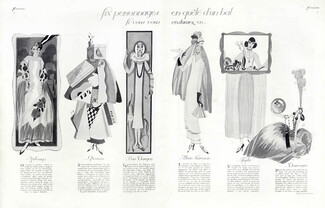 Zyg Brunner 1925 Costumes designs in the style of Zuloaga, Picasso, Van Dongen, Marie Laurencin, Foujita, Gabriel Domergue