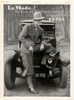 Elina (Men's Hats) 1928 "La Mode au Bois de Boulogne"