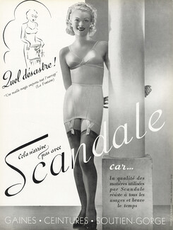 Scandale (Lingerie) 1938 Photo G. Marant, Girdle, Bra