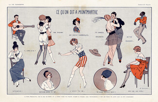 Edouard Touraine 1914 Ce qu'on dit à Montmartre, multilingual