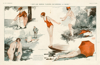 Léonnec 1917 ''Sur les bords fleuris de la seine...'' Sexy Bathing Beauty