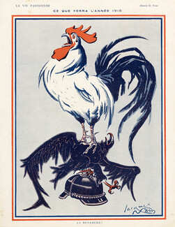 Jacques Nam 1915 German Helmet, Eagle, Cockerel, Rooster