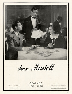 Martell (Cognac) 1933 Joan Crawford Clark Gable Extrait du Film Fascination