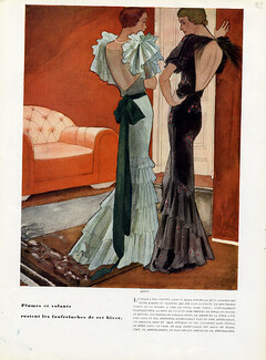 Jenny 1933 backless Evening Gown, Renéburel