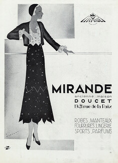 Mirande (ancienne Maison Doucet) 1931 André Harfort, Fashion Illustration