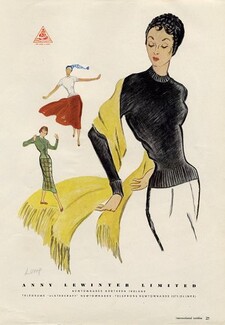 Anny Lewinter 1948 Lowe, Fashion Illustration
