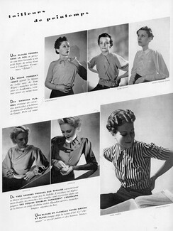 Véra Boréa (Couture) 1937 Chemisier en flanelle rayée