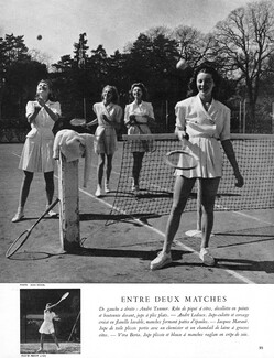 Véra Boréa 1947 tennis, Photo Jean Moral
