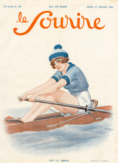 F. Rebour 1924 "Sur la Marne" rowing