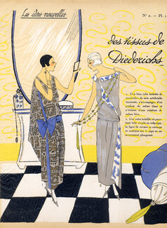 Diederichs (Fabric) 1923 ''Les Idées Nouvelles de la Mode'' Fashion Art Deco Pochoir ''Très Parisien''