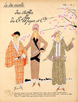 E. MEYER & Cie 1923 ''Les Idées Nouvelles de la Mode'' Fashion Art Deco Pochoir ''Très Parisien''