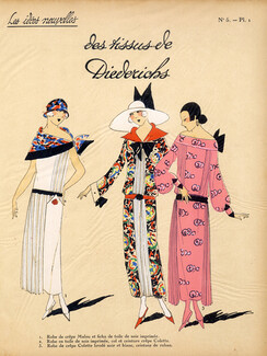 Diederichs 1923 ''Les Idées Nouvelles de la Mode'' Fashion Art Deco Pochoir ''Très Parisien"