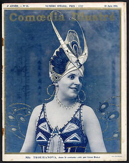 Comoedia Illustré 1911 n°18 Ballets Russes, Russian Ballets, 16 pages Program, Trouhanova, Léon Bakst