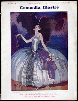 Comoedia Illustré 1921 n°6 Jean-Gabriel Domergue, Theatre Costume, Arlequin, Maurice Magre, Loïe Fuller
