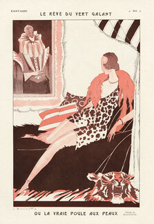 Léon Bonnotte 1923 Topless Deco Tiger Elegant Parisienne