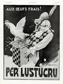 Pèr' Lustucru 1933 Mauzan Cat and Rooster