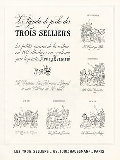Les Trois Selliers 1953 Agenda Henry Lemarié