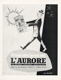 Journal L'Aurore (Newspaper) 1956 A.G Badert