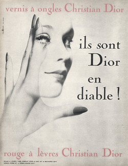 Christian Dior (Cosmetics) 1963 nail polish, Lipstick, Photo Moisdon