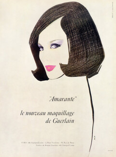 Guerlain (Cosmetics) 1962 Making-up, Amarante, Lipstick