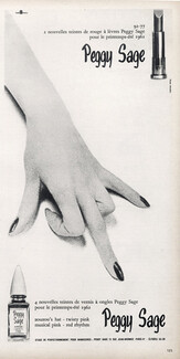 Peggy Sage (Cosmetics) 1962 Photo Moisdon, lipstick, nail polish