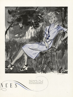 Mad Carpentier 1941 Pierre Mourgue, summer dress shantung