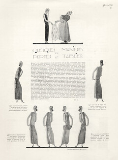Quelques manières de porter le tablier, 1923 - Pierre Mourgue apron, Text by M. A.