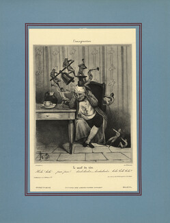 Silicyl, Pyrethane, Laboratoires Camuset 1936 Le Mal de Tête, H. Daumier