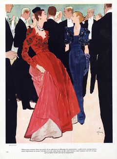 Balenciaga 1946 Evening gown, René Gruau