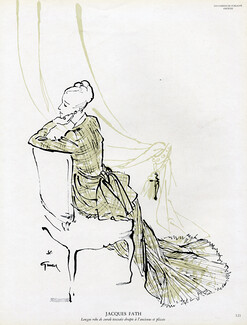 René Gruau 1945 Jacques Fath, Evening Gown
