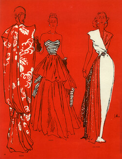 Jc. Haramboure 1947 Worth, Paquin, Jean Patou, Evening Gown