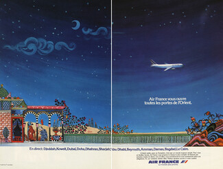 Air France 1977 Les portes de l'Orient, signed Titus